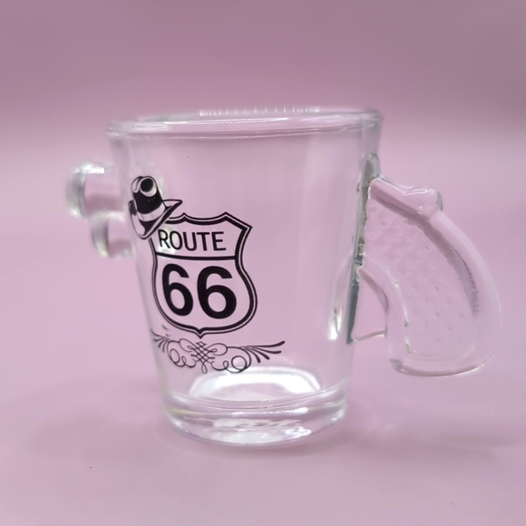 Four (4) Route 66 Glass 1 oz. Pistol Gun Shaped Shot Glasses - NWT Never Used - Picture 4 of 7